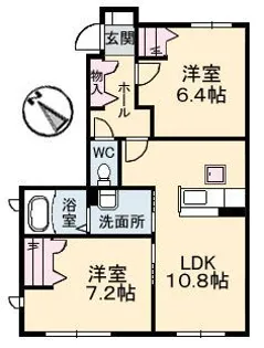 シャーメゾン坪生南【1階】の間取り