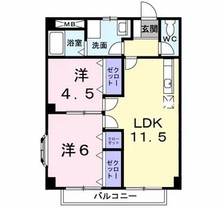 ファミリーハイツII【2階】の間取り