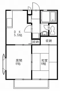 ひまわり A (ペット可)【2階】の間取り