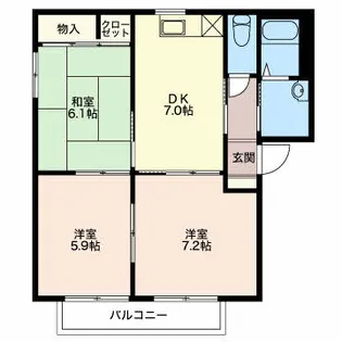 スカイコートA【2階】の間取り
