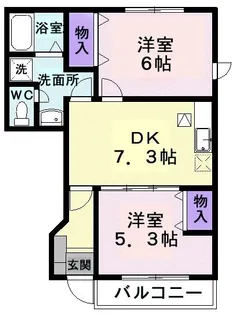ビラ・シャルマン B【1階】の間取り