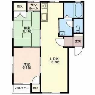 コーポ米田【2階】の間取り
