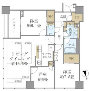 白金ザ スカイ EAST【22階】の間取り