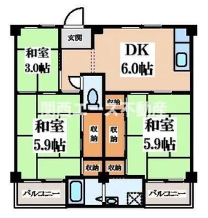 ビレッジハウス見瀬【1階】の間取り