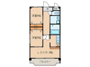 リベルテ砂田橋【1階】の間取り