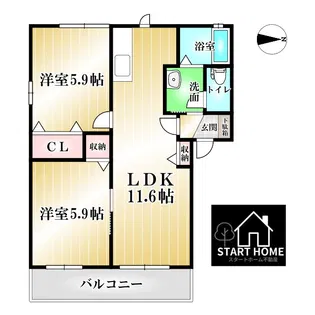 シャーメゾンエチュードB【1階】の間取り