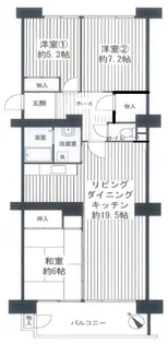 西船橋ハイム2号棟【11階】の間取り