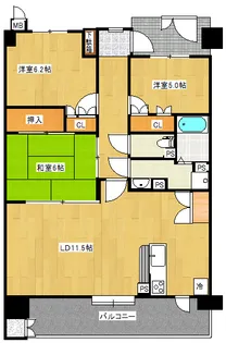 福島県郡山市桃見台【マンション】の間取り