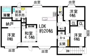 北海道二海郡八雲町熊石折戸町【一戸建】の間取り