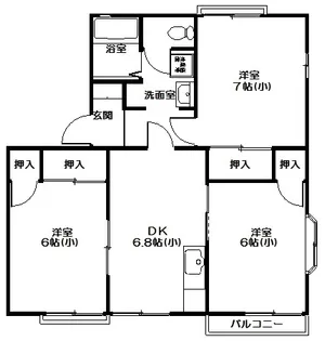 フラワーハイツ(小名浜岡小名)【2階】の間取り