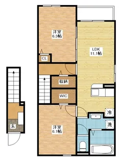 カーサ フェリーチェII【2階】の間取り