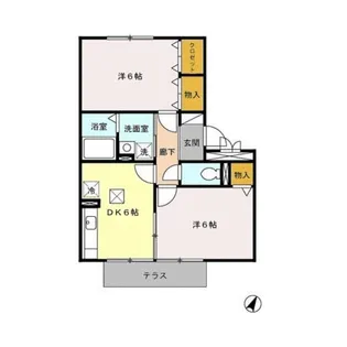 グリュックパラン A棟【1階】の間取り