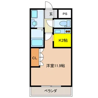 岐阜県大垣市大島町2【アパート】の間取り