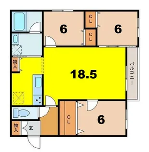 シンフォニア千歳【2階】の間取り
