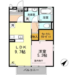 ボヌールサイB棟【2階】の間取り