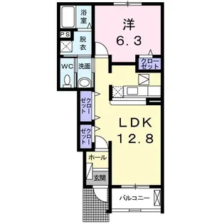 カーサ・セレッソA【1階】の間取り