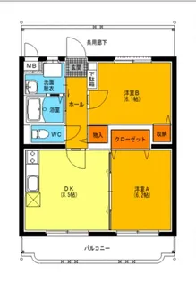 2DKの間取り画像