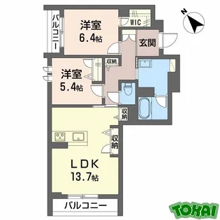 ベレオ松阪中央【3階】の間取り