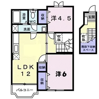 エスト・ソレイユB【2階】の間取り