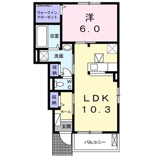 パーク アクシスEAST C【1階】の間取り