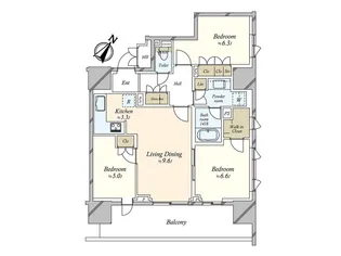 HARUMI FLAG PORT VILLAGE B棟【4階】の間取り