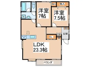 コスモ桃浜【1階】の間取り