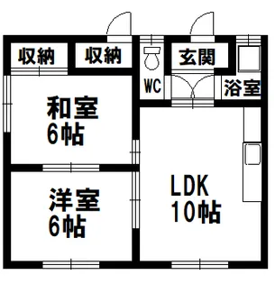 北海道釧路市新富士町4丁目8-9 マンション英A【2階】の間取り
