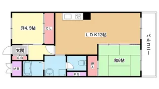 大阪府豊中市上野坂1【マンション】の間取り