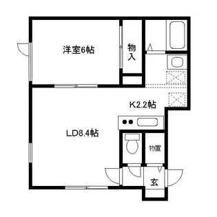 ヴィラウシュペット【1階】の間取り