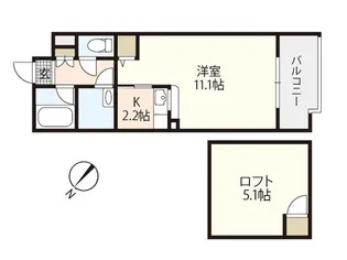 ダブルス可部南【1階】の間取り