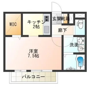 1Kの間取り画像