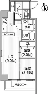 東京都新宿区東五軒町【マンション】の間取り
