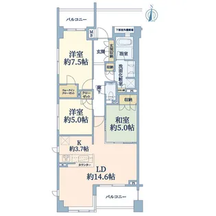 アトラス野毛山【3階】の間取り
