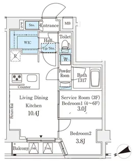 アジールコート山手動坂【3階】の間取り