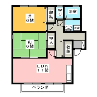 2LDKの間取り画像