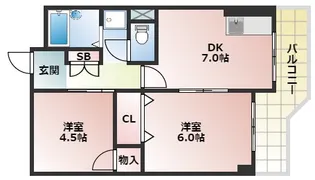 リバーパークアイワ【5階】の間取り