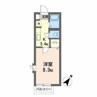 タートルヒルズB【2階】の間取り