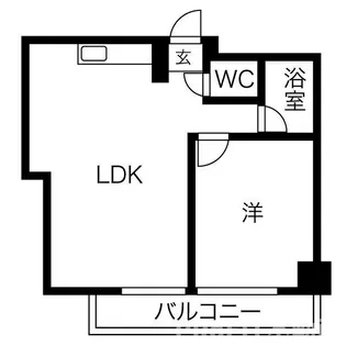 ヴィラウエスト難波【6階】の間取り