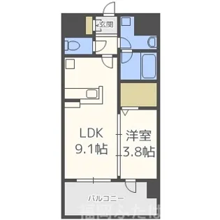フリーデル桜坂【3階】の間取り