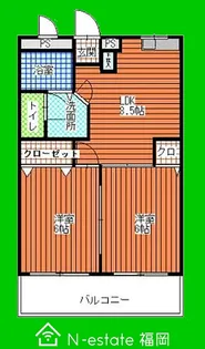 三愛室見マンション【1階】の間取り