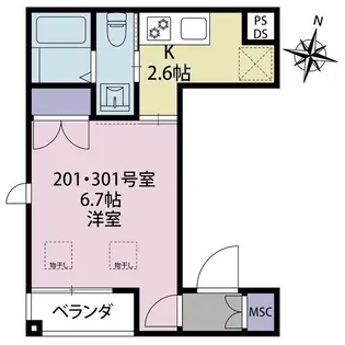 ルシール門前仲町【2階】の間取り