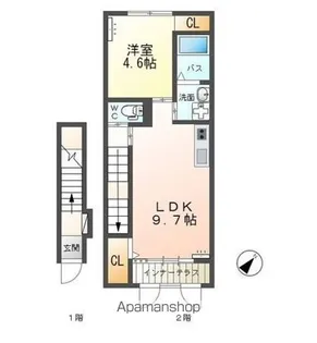 シェル グローリー(Shell Glory)B棟【2階】の間取り