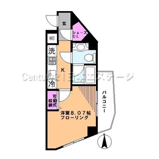 サンヴィアーレノーブル旗の台【3階】の間取り