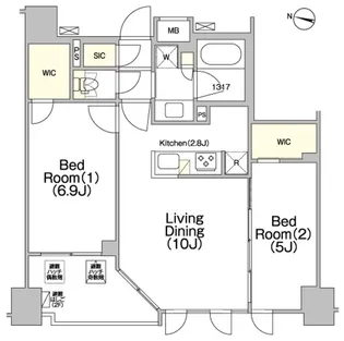 ジオエント赤羽【9階】の間取り