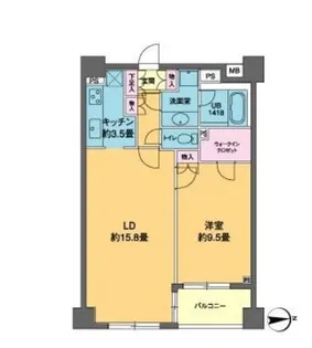 東京都港区高輪2【マンション】の間取り