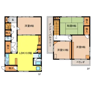 岐阜県瑞穂市牛牧【一戸建】の間取り