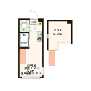 カレッジヒルズ小竹向原【1階】の間取り