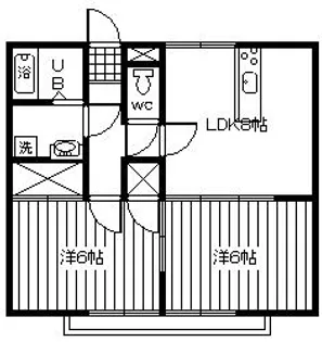 2LDKの間取り画像