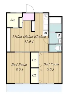 百合丘ハイコーポB棟【1階】の間取り