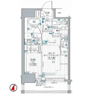 パレステージ上野入谷【9階】の間取り